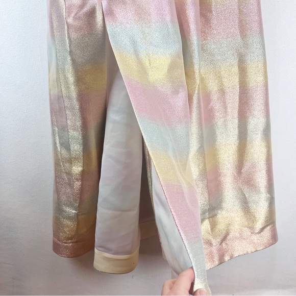 Betsey Johnson Metallic Gown Size 8 Rainbow Sweetheart-Neck Strapless Prom Dress - Picture 8 of 15